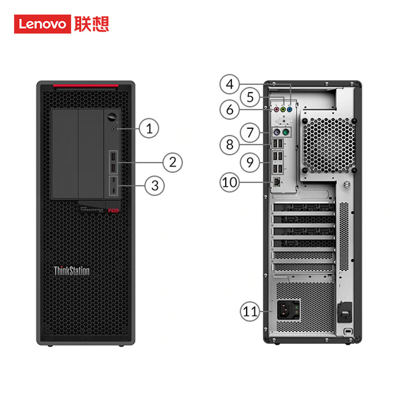 联想图形工作站P620/5955WX/64G/1T/2*RTX3090 24G/1000W
